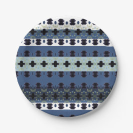 Blue Stylish Stripe Pappteller