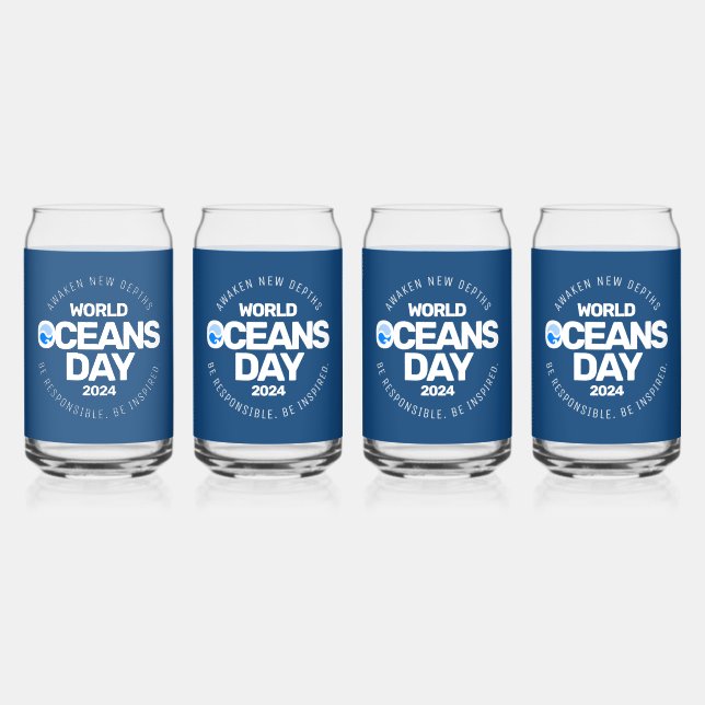 Blue Stylized Earth Waves Dosenglas (Vorderseite)