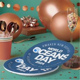 Blue Stylized Earth Waves Pappteller