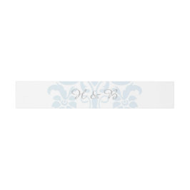 Blue Subtle Damask Wedly Bands Einladungsbanderole