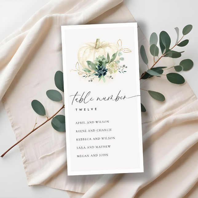 Blue Succulate Pumpkin Seekarte Tischnummer (Von Creator hochgeladen)