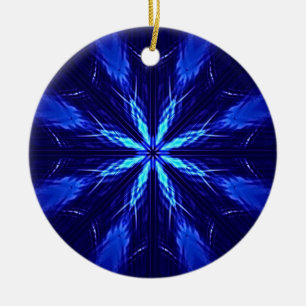 Blue Suede Star Design Keramik Ornament