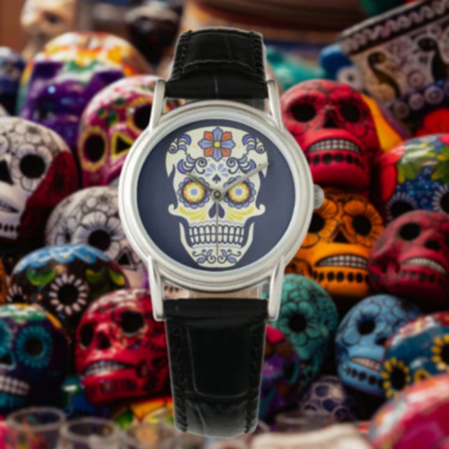 Blue Sugar Skull Armbanduhr (Von Creator hochgeladen)