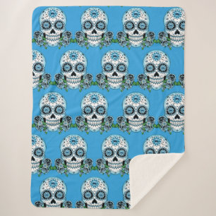 Blue Sugar Skull Sherpadecke