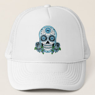 Blue Sugar Skull Truckerkappe