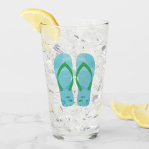 Blue Summer Beach Sandals Flip Flops Glas