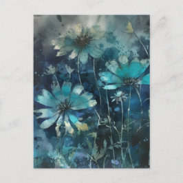 Blue Summer Blume Postkarte