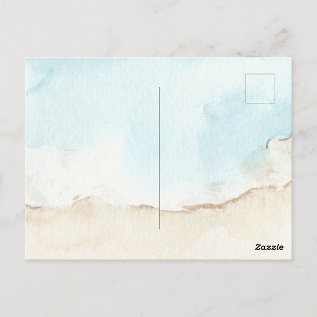 Blue Summer Ocean Picture-Perfect Standard Postkarte (Rückseite)