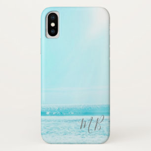 Blue Summer Ocean Seaside Beach Monogram Case-Mate iPhone Hülle