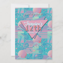 Blue Summer Vaporwave Sunset Geburtstag