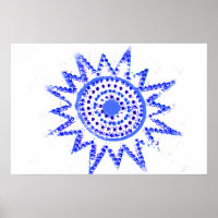 Blue Sun in Lights Grunge Cutout