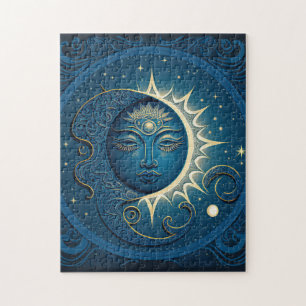 Blue Sun und Moon Puzzle