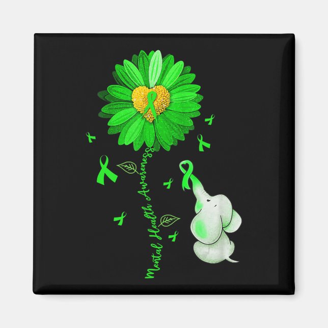 Blue Sunflower Elephant Outfit verbreitet psychisc Magnet (Vorne)