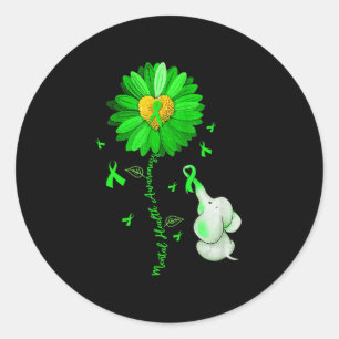 Blue Sunflower Elephant Outfit verbreitet psychisc Runder Aufkleber