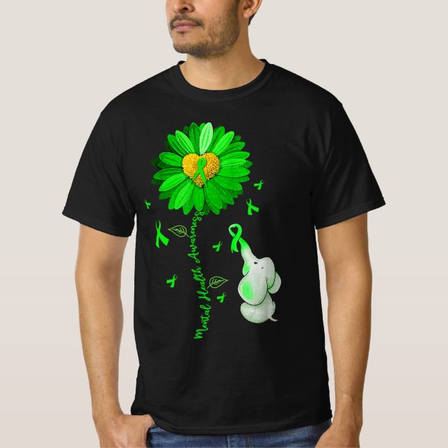Blue Sunflower Elephant Outfit verbreitet psychisc T-Shirt (Vorderseite)