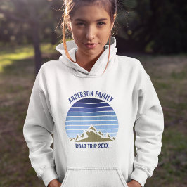 Blue Sunset Mountain Custom Family Wiedersehen Tri Hoodie