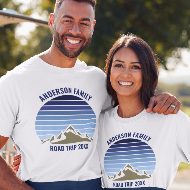 Blue Sunset Mountain Custom Family Wiedersehen Tri T-Shirt (Von Creator hochgeladen)