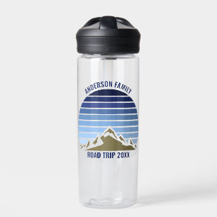 Blue Sunset Mountain Custom Family Wiedersehen Tri Trinkflasche