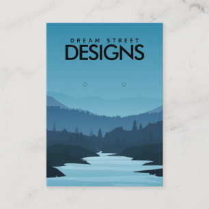 Blue Sunset Mountain Travel Earring Display Card Visitenkarte
