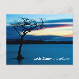 Blue Sunset over Loch Lomond, Scotland Postcard Postkarte