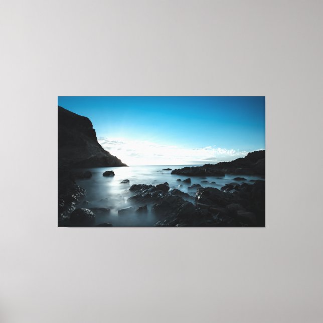 Blue Sunset Premium Wrapped Triptych Leinwand (Vorderseite)