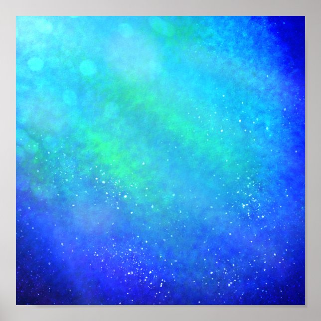 Blue Supernova - Die lebendige digitale Kunstdruck Poster (Vorne)