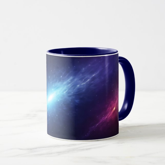 Blue Supernova Outer Space Nebula Astronomy Tasse (VorderseiteRechts)