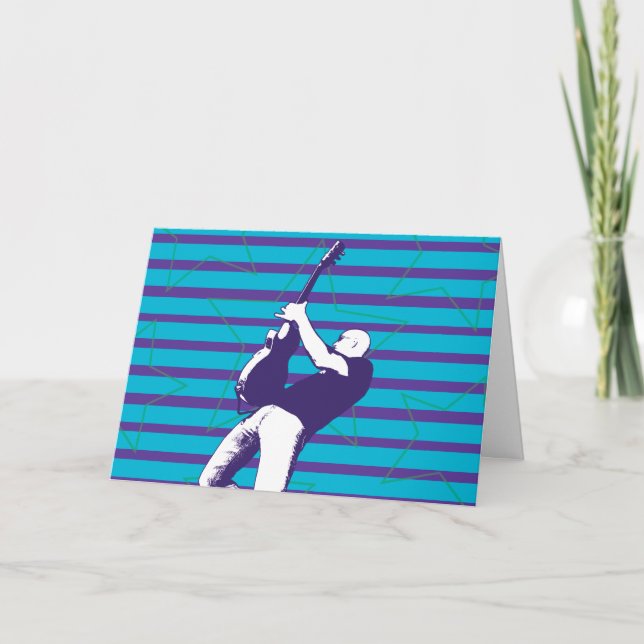 Blue Superstar Birthday Card Karte (Vorderseite)