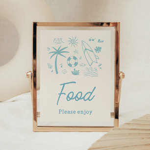 Blue Surf Baby on Board Baby Showfood Poster
