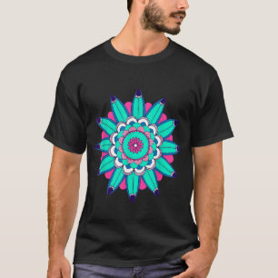 Blue Surf Mandala Circle Spiritueller Yoga T-Shirt