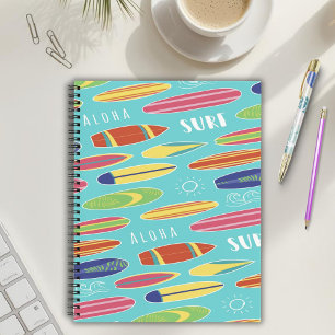 Blue Surfboard Notebook Notizbuch
