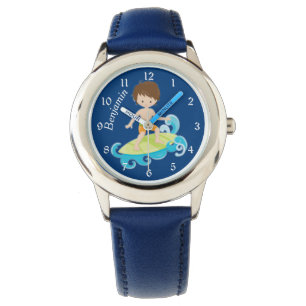 Blue Surfer Boy Kids Armbanduhr