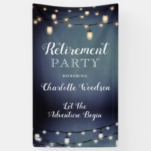 Blue Surprise Retirement Party Banner