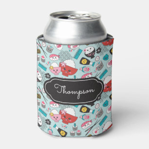 Blue Sushi Pattern Kawaii Dosenkühler