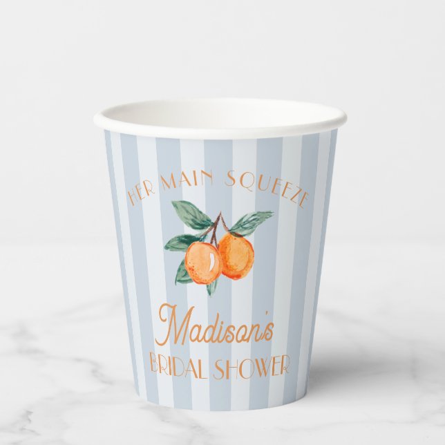Blue Süsse Main Squeeze Citrus Brautparty Pappbecher (Vorderseite)