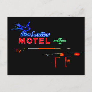 Blue Swallow Motel Sign, Tucumcari, New Mexico Postkarte