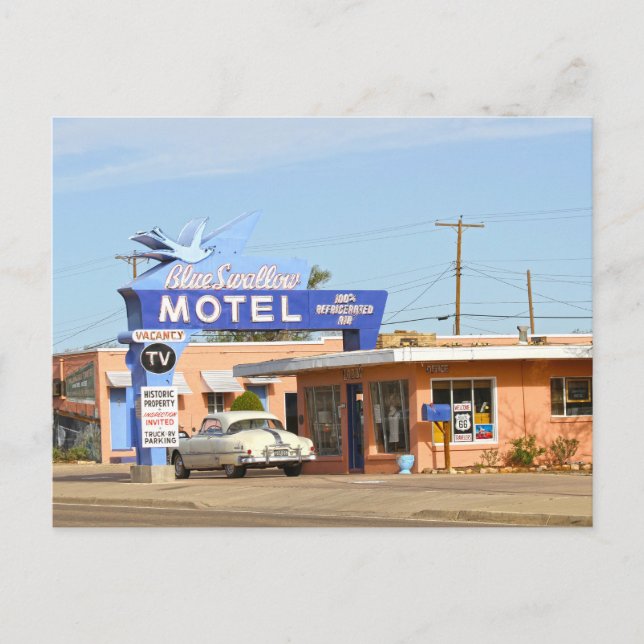 Blue Swallow Motel, Tucumcari, New Mexico Postkarte (Vorderseite)
