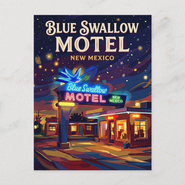 Blue Swallow Motel USA Postkarte (Vorderseite)