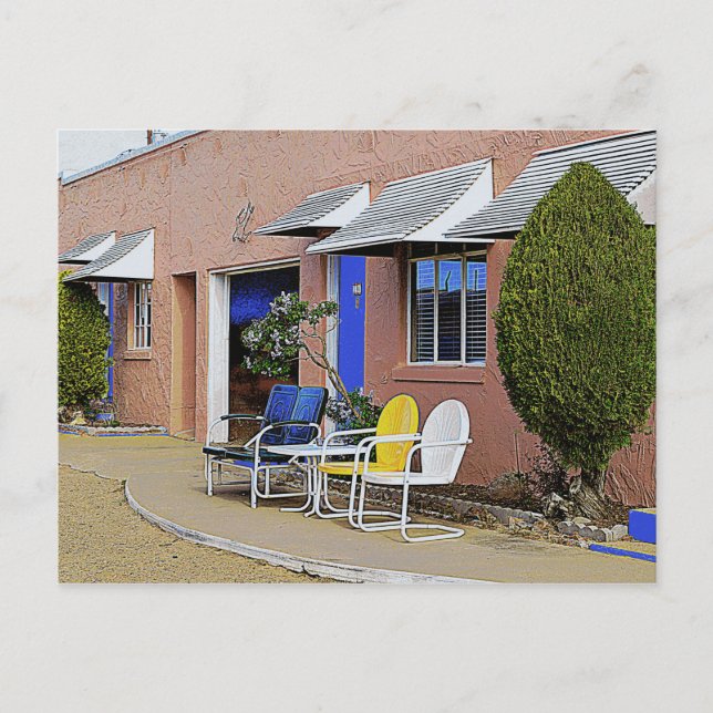 Blue Swallow Motel, Zimmer 14, Tucumcari, N.M. Postkarte (Vorderseite)