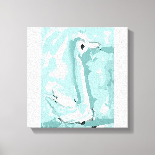 Blue Swan Stretched Canvas Print Leinwanddruck (Vorderseite)