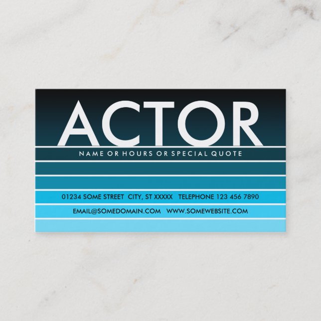 Blue Swatch ACTOR Visitenkarte (Vorderseite)