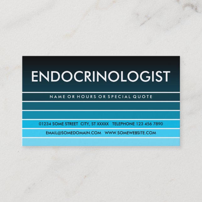 Blue Swatch ENDOCRINOLOGIST Visitenkarte (Vorderseite)