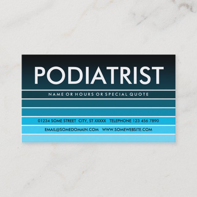 Blue Swatch PODIATRIST Visitenkarte (Vorderseite)