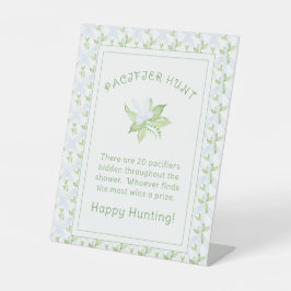 Blue Sweet Pea Boy Schnuller Hunt Baby Dusche Sockelschild