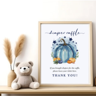 Blue Sweet Pumpkin Baby Dusche Windelwanne Windelw Poster
