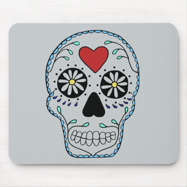 Blue Sweet Sugar Skull Mouse Pads Mousepad (Vorne)