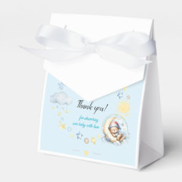 Blue Sweet Teddy Bär auf dem Mond Baby Boy Dusche Geschenkschachtel