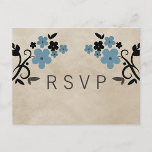 Blue Sweet Vintag Floral UAWG Postkarte