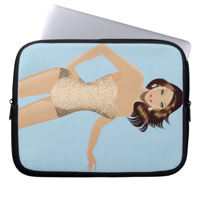 Blue Swimsuit Girl Laptop Case (Vorderseite)