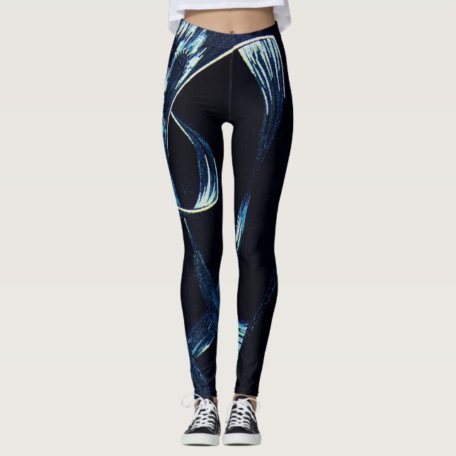 Blue Swirl  Leggings (Vorderseite)